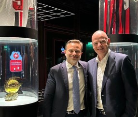 国际足联主席因凡蒂诺访问米兰俱乐部